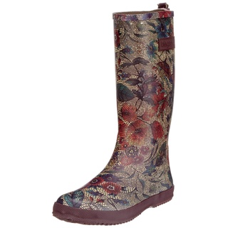 Bisgaard Jungen Mädchen Flower Gummistiefel, Mehrfarbig (174 Bordeaux-Flowers), 30 EU - 30 EU