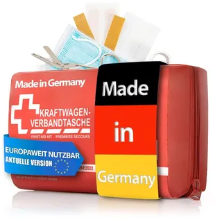 BigDean KFZ Verbandstasche 2026 – GERMANY" Verbandskasten nach aktueller Norm – Erste Hilfe Set Auto europaweit nutzbar – nach DIN 13164:2022