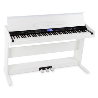 FunKey Digitalpiano DP-88 II E-Piano mit 88 anschlagsdynamische Tasten, umfangreiche Begleitautomatik und Keyboard Chord Akkordbegleitung weiß