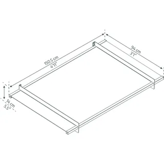 Palram Nancy 1500 94,0 x 150,5 cm grau/klar