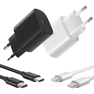 Ladegerät für Samsung 25W, 4 Stück USB C Schnellladegerät Netzteil Stecker und 1 M Kabel, kompatibel mit Galaxy S23/S22/S21/S20/Note 20/A73/A53/A52/S10/S9 Netzadapter Typ C Wandsteckdose