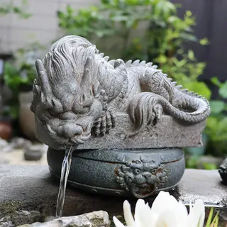 ZYZSY Garten-Drachen-Statue, Zirkulationsauslass des Brunnens sprühen Tank, Teichfigur Wasserspeier (ohne Pumpe), Outdoor Drachen Handwerk Dekoration