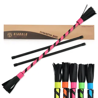 Diabolo Freizeitsport Flowerstick Basic (pink) - UV reaktiver Flower Stick mit 2 Glasfaser Handstäben, Hingucker auf Festivals, ideal für Anfänger