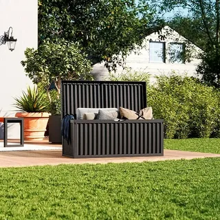 Jelenia Plast Garten-Aufbewahrungsbox Wave  (120 x 52 x 54 cm, Anthrazit, Kunststoff)