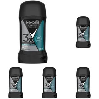 Rexona Men Maximum Protection Deo-Stick Antibakterieller Deo-Schutz Antitranspirant mit 96 Stunden Schutz vor Schweiß und Körpergeruch 50 ml (Packung mit 5)