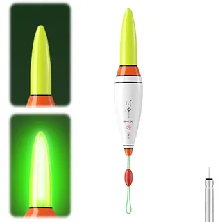 4 Stück LED Posen Angeln Mit Bissanzeiger, Leuchtposen LED Angelposen, Schwimmer Angeln Mit LED Verfärbung und Batterie, Angel Zubehör Posen Zum Tauchgebiet Angeln Am See, Fluss Oder (2 Grün 1g)