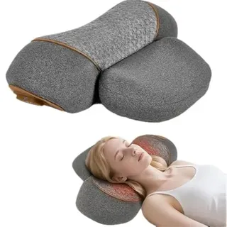 3-in-1 Nackenmassagegerät Elektrisch mit Wärme und Airbag-Sensorfunktionen, Kabelloses Nackenmassagegerät, Entspannungskissen für Nacken,Elektrische Nacken Massagegerät zur Schmerzlinderung (Grau)