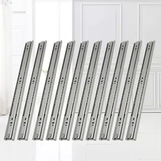 Swanew - Schubladenschienen Rollenführung Schiene Schubladenauszug Schubladen Kugelführung Selbsteinzug Vollauszug Länge 550mm 10Paar