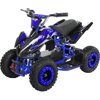 ACTIONBIKES MOTORS Elektro Miniquad Kinder Racer 1000 Watt Pocket Kinderquad Pocketbike ATV (Schwarz/Blau)