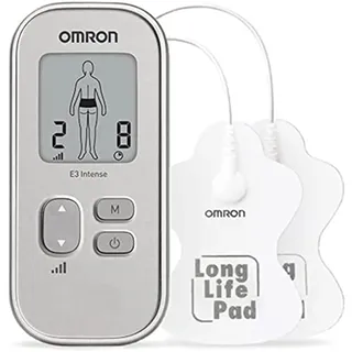 OMRON E3 Intense tragbares TENS Gerät für Schmerztherapie – Medikamentenfreie Neuropathie Schmerzlinderung mit 6 Programmen für Rücken, Schultern, Gelenke & Muskeln, TENS/EMS Gerät