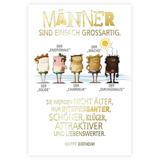 KE - Glückwunsch-Karte zum Geburtstag für Männer mit Spruch, mit Umschlag, DIN B6, lustige Geburtstagskarte Mann, Motiv: Korken