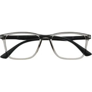 OPULIZE NYX Blaulichtfilter Lesebrille für Damen Herren - Blendfreie UV400-Schutz Federscharnier Anti-Müdigkeit - Rechteckiger Rahmen - Grau - + 1,00