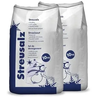 Hamann Streusalz 20 kg - Streusalz Auftausalz Tausalz - Langzeitwirkung bei dickeren Eis & Schneeschichten