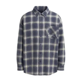 Karl Kani "Karl Kani Karl Kani Small Signature Distressed Check Overshirt", - Blau - L,