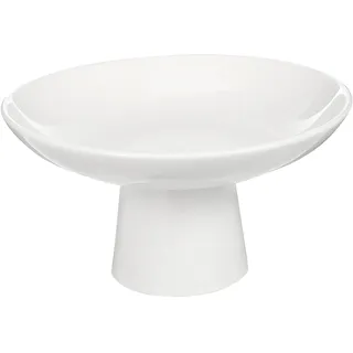 WEKADRIN Keramik Fußschale mit Stabilem Sockel Rutschfestem Fuß Stilvolle Obst und Snackschale Spülmaschinenfest Dekorative Servierplatte für Küche Esszimmer und Restaurant