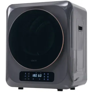 Merax Ablufttrockner mit UV-Sterilisation und LED-Display, mini-Wäschetrockner freistehend/hängend ASMN205C, Belüfteter Wäschetrockner mit Timer und 6 Programme grau