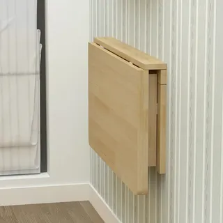 Klapptisch, Kleiner, Platzsparender Schwimmender Schreibtisch, Zusammenklappbarer Computertisch Aus Massivholz, an der Wand Montierter Klapptisch für Arbeitszimmer, KüChe, WäScherei Usw