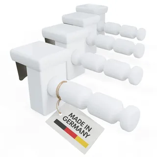 4x Fensterhaken Distanzhalter 10–27 mm für Fensterdeko ohne Bohren & Kleben | Fensterhaken, Dekohaken Distanzhalter, 4er Set mit oder ohne Batteriehalter, 10–27 mm für Fensterdeko ohne Bohren & Kleben