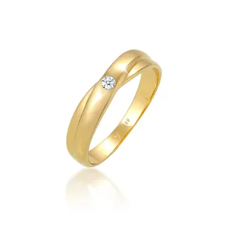 fugart ELLI DIAMONDS "Diamant Weiß Brillantschliff (0.03 ct) 585 Gelbgold" Gr. 56, gold, Fingerringe, Damen, 56mm, 0,03 P1 = bei 10-facher Vergrößerung erkennbare Einschlüsse, Gelbgold 585, 2mm, Verlobungsring