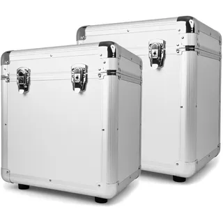 Power Dynamics RC Plattenkoffer - 2er Set - für Schallplatten Aufbewahrung, Vinyl Koffer, Bis 150 Platten, stabile und professionelle Schallplattenbox, Vinyl aufbewahrung, Abschließbar