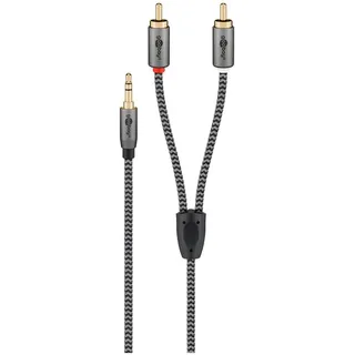 goobay Plus Audioadapterkabel - 3,5-mm-Klinke zu Stereo-Cinch-Stecker, 1.0 m