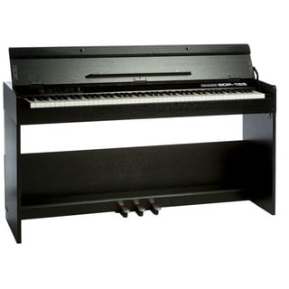 keymaXX Digital Piano 88 Tasten, Hammermechanik, anschlagdynamisch, gewichtet, Anfänger E-Piano schwarz mit Pedalen, Klavierständer, Notenhalter und 128 Stimmen,