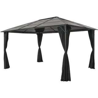 vidaXL Gartenpavillon 3 x 4 m inkl. Seitenteile schwarz 