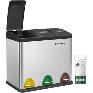 Songmics Mülltrenner 24 l Silber