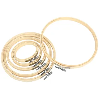 6 Stück Stickrahmen Set aus Bambus, embroidery hoop rund, glatter stickring, verstellbar, stickrahmen holz für Kreuzstich, DIY & Deko, stickrahmen klein in 3/4/5/6,3/7/8 Zoll