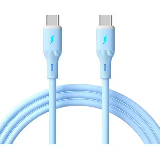 Akyga USB-Kabel USB-C® Stecker, USB-C® Stecker 1 m Blau AK-USB-68