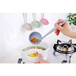 2-in-1 Suppen- und Schaumlöffel - 1 Stück - Blau