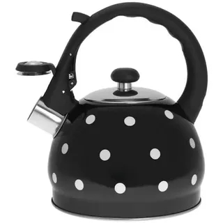 Luckyberg Moderne Wasserkessel Induktion Pfeifkessel aus Edelstahl, Kleiner Teekessel für alle Kochplatten, Flötenkessel, Wasserkocher für Tee Kaffee, ca 2 L, (schwarz)