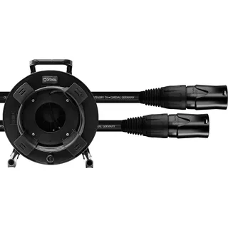 Cordial 15597 RJ45 Netzwerkkabel CAT 7a S/FTP 50 m, Stecker NE8MX-B-1 + HIROSE - Aufwickler SCHILL