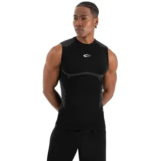 Smilodox Tanktop Carnos, Compression Tank Herren, Gym Shirt Seamless, Fitness Enganliegend, Seamless, Body-Mapping, atmungsaktiv, Stretch schwarz L