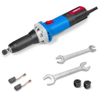 HERZO Geradschleifer 600 W, Elektrischer gerader Schleifer Elektrisch Stabschleifer Gradschleifer mit Drehzahlregler 0-31000 U/min, Spannzange Ø 6mm/8mm