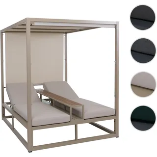 Alu Lounge-Gartenliege HWC-P81, Sonnenliege Daybed, 10cm-Polster 220g/m2 196x165x196cm ~ beige, Polster beige