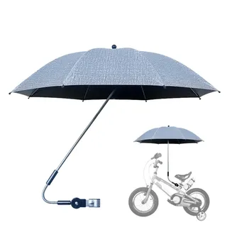 Kinderwagen-Sonnenschirm, Regenschirm für Kinderwagen mit Klemme UV-Schutz Extra großer Sonnenschirm mit Klemme,Kinderwagen-Sonnenschutz, wasserdicht, 360 Grad verstellbar für Trolley,