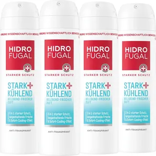 Hidrofugal Deo-Spray Stark + Kühlend 3-in-1 Cooling-Effekt erfrischend 4x 150 ml