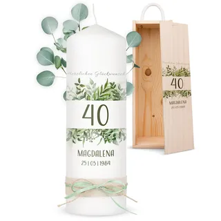 AMARI ® Geburtstagskerze personalisiert - Happy Birthday Kerze (002.05.01) - Personalisierte Kerzen - Geschenk - Kerze mit Namen - Kerze Geburtstag, 16. 18. 20. 21. 30. 40. 50. 60. 70. 80. 90. 100.