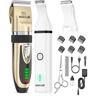 Oneisall 2in1 Hundeschermaschine Professionell Hochleistungsschneidemaschine Set
