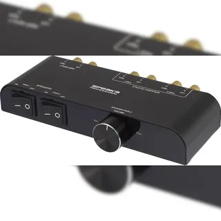 SpeaKa Professional 2 Port Lautsprecher-Umschalter integrierter Lautstärkeregler Schwarz
