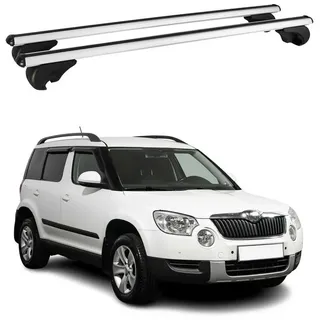 Omtec Dachträger für Skoda Yeti 2009-2017 Gepäckträger Grundträger Aluminium Silber 2x