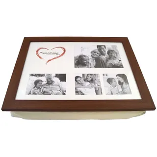 PrimoLiving Knietablett mit Fotorahmen - 43 x 32,5 x 8 cm – Tablett als Laptopunterlage – Sofa oder Bett-Tablett – P-879