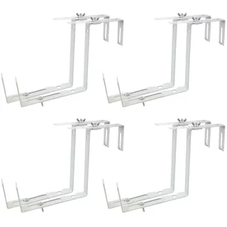 BURI Blumenkastenhalter 4x Balkonkastenhalter weiß Blumenkastenhalter Balkonkastenhalterung Ha, 4-St. weiß