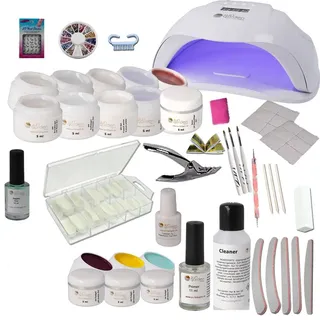 sun garden nail Sun Garden Nails UV Gel Starterset Starlight - Nagelstudio Einsteiger Set inkl. UV Gerät Aufbaugel Make Up Gel Versiegelungsgel UV Lampe