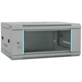 vidaXL Netzwerkschrank mit Speicher Grau 60 x 35 x 28 cm Stahl