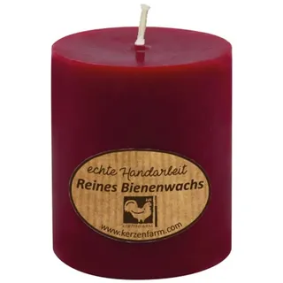 Kerzenfarm Hahn Bienenwachs Stumpenkerze 65 x 75 mm rot