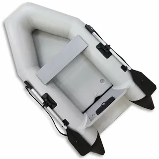 Nemaxx NEMAXX® Schlauchboot 230 cm für 2 Personen Angelboot Freizeitboot 300kg aufblasbarer Boden, Motor bis 5 PS inkl. 2 Paddel, Pumpe, Tasche & Reparat... & Hellgrau