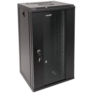 HMF 63312-02 Serverschrank 10 Zoll, 12 HE, Netzwerkschrank, Wandschrank, 10", 31,2 x 30 x 61,6 cm, Voll Montiert, schwarz