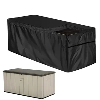 Aufbnach Garten Aufbewahrungsbox Schutzhülle, Wasserdichte Abdeckung Palettenmöbel, Deckbox Abdeckung Mit Reißverschluss, Gartenbox Abdeckplane, UV Beständig, Wind Schneebeständig